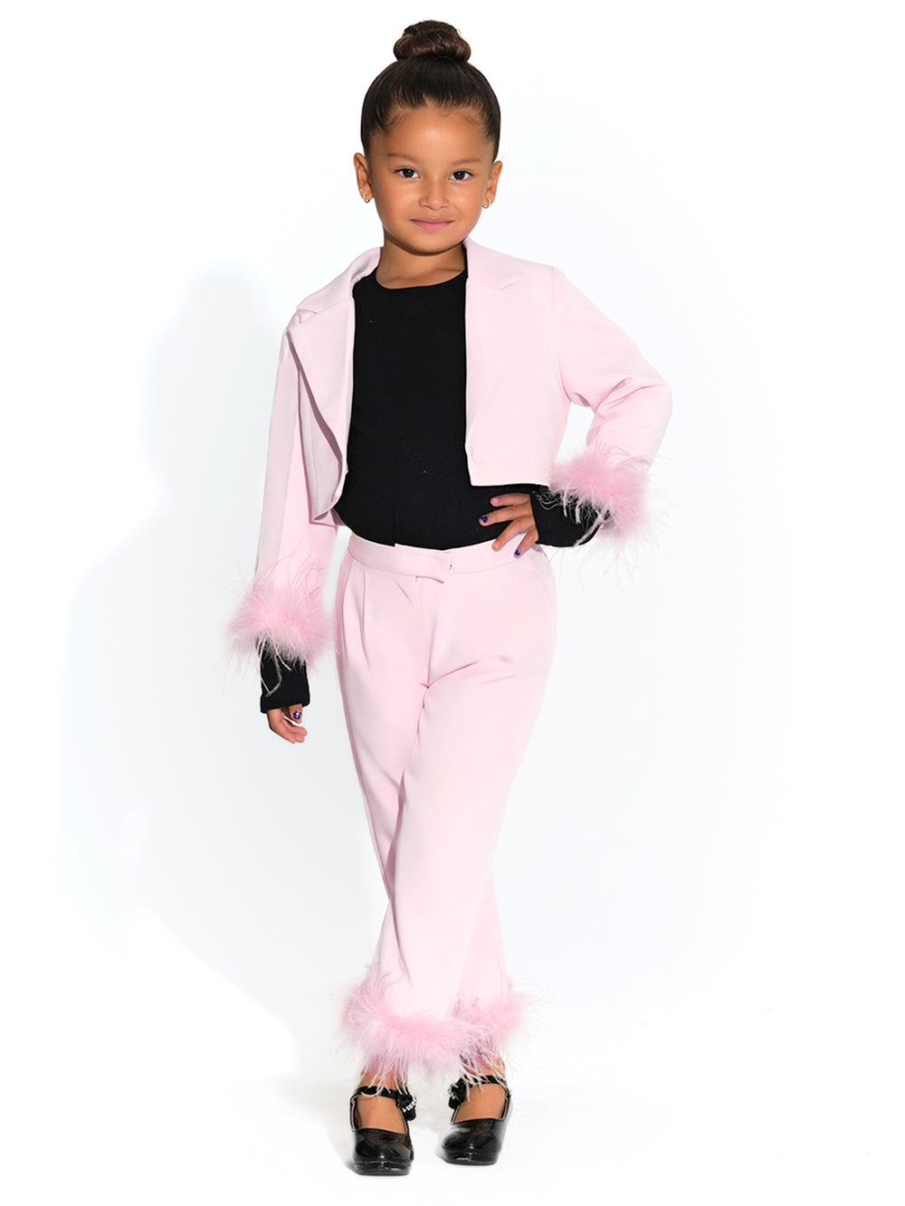BOSS BABY SUIT SET FEATHERS | PINK